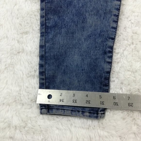 Lovesick Womens Jeans Super Skinny Blue Denim Acid Wash Mid Rise Juniors 7 - Picture 11 of 15